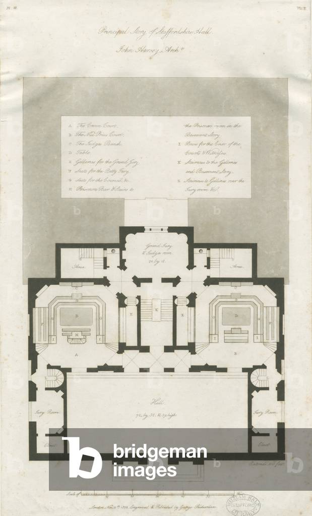 Stafford - Plan of Principal Storey of Shire Hall: engraving, nd [1794-1798] (print)