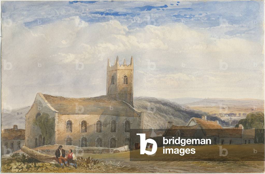 Longnor Church - 'St. Giles' [St Batholomew's]: water colour painting, nd [c1830-1840] (painting)