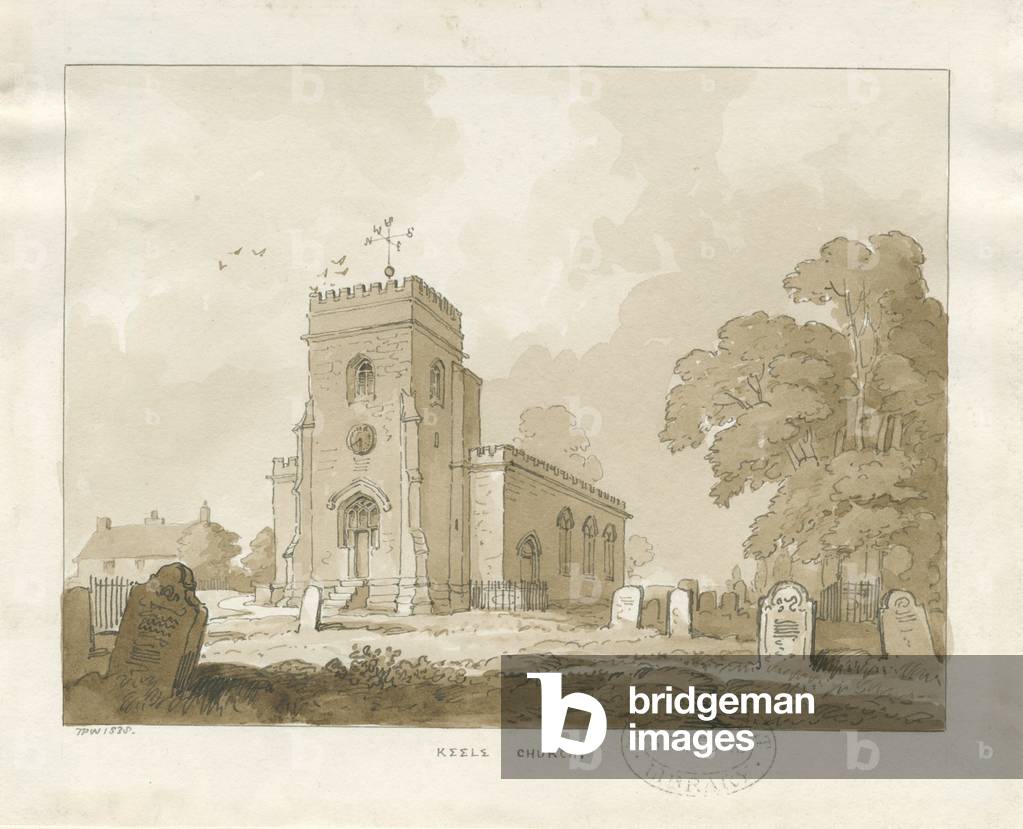 Keele Church: sepia drawing, 1838 (drawing)