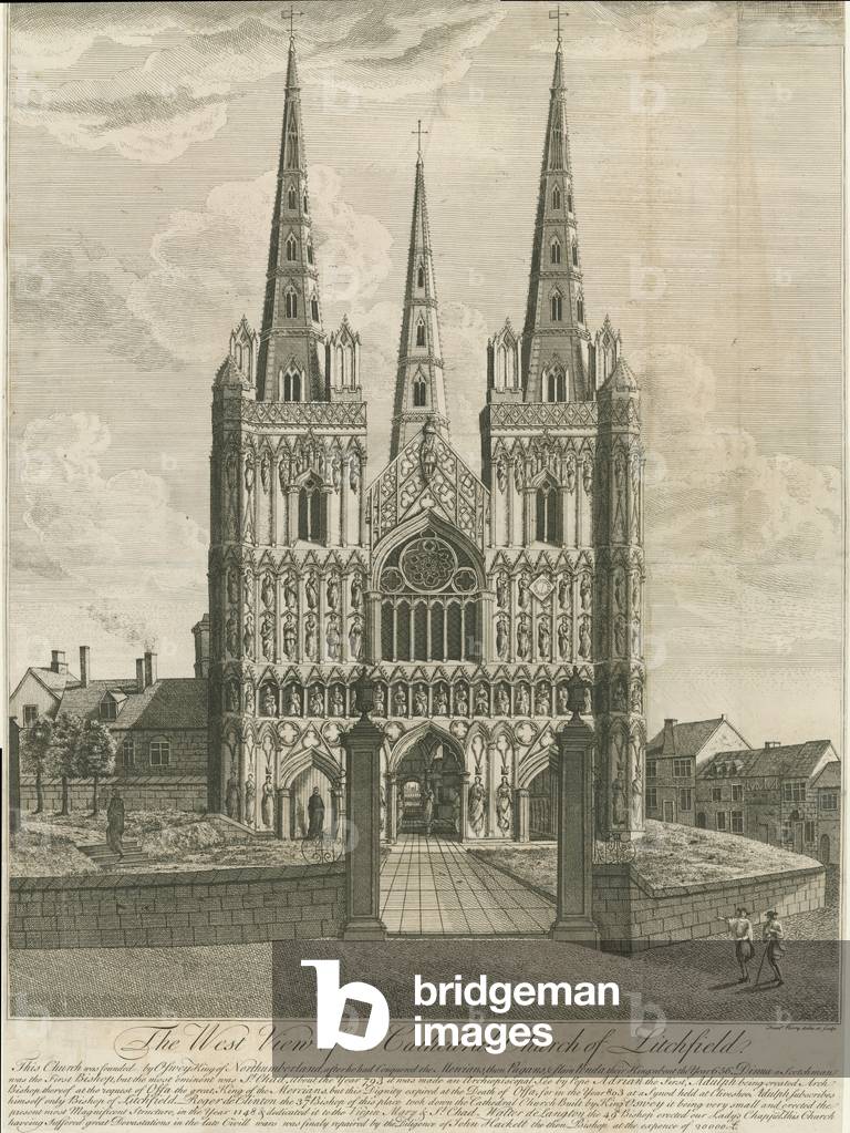 Lichfield Cathedral - West Front: engraving, nd [18th cent] (print)