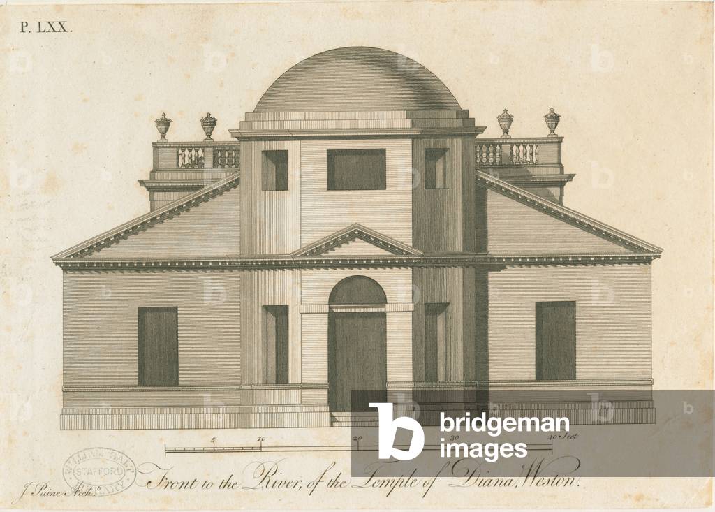Weston-under-Lizard - The Temple of Diana: engraving, nd [c 1765-1770] (print)
