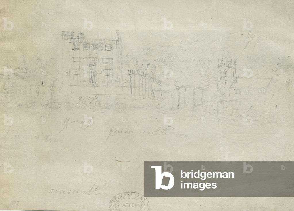 Caverswall Castle: pencil drawing, nd [c 1800] (drawing)
