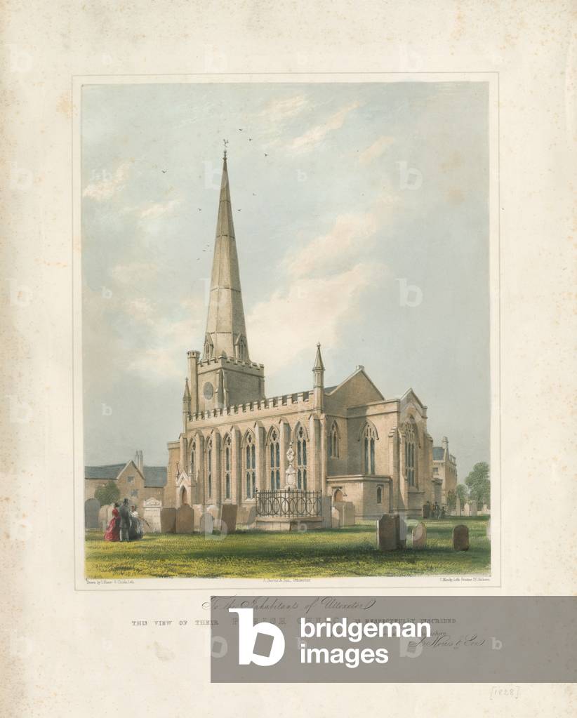 Uttoxeter Church [New]: painted lithograph, nd [c 1828] (print)