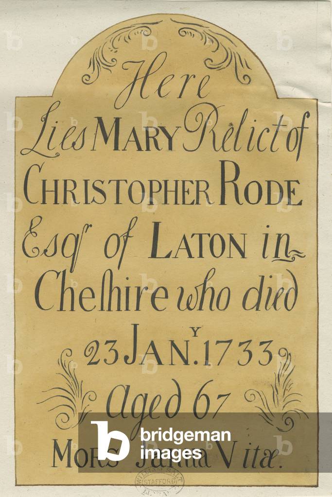 Stafford - Brass tombstone in St. Mary's Church: drawing, nd [? 19th cent] (drawing)