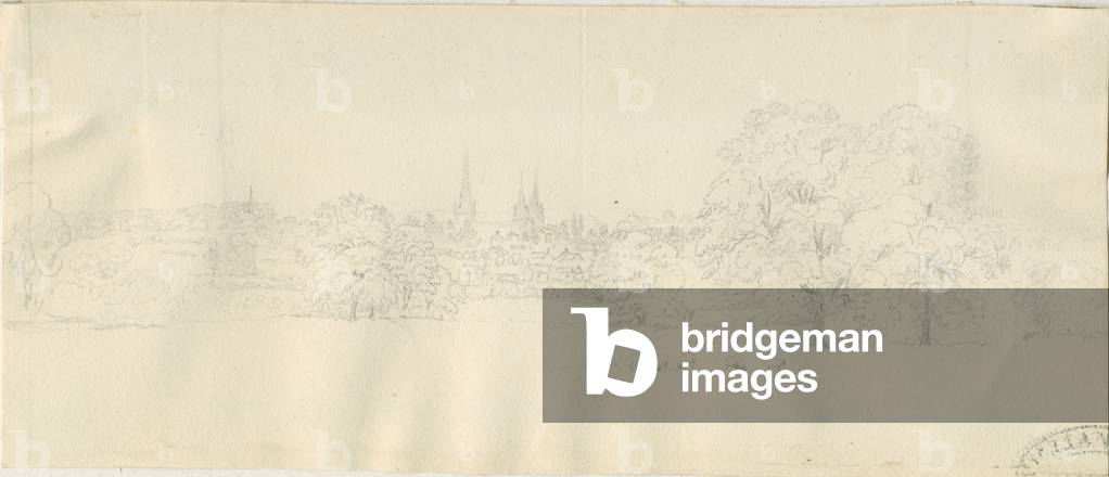 Lichfield - North View (distant): pencil drawing, nd [1788-1855] (drawing)