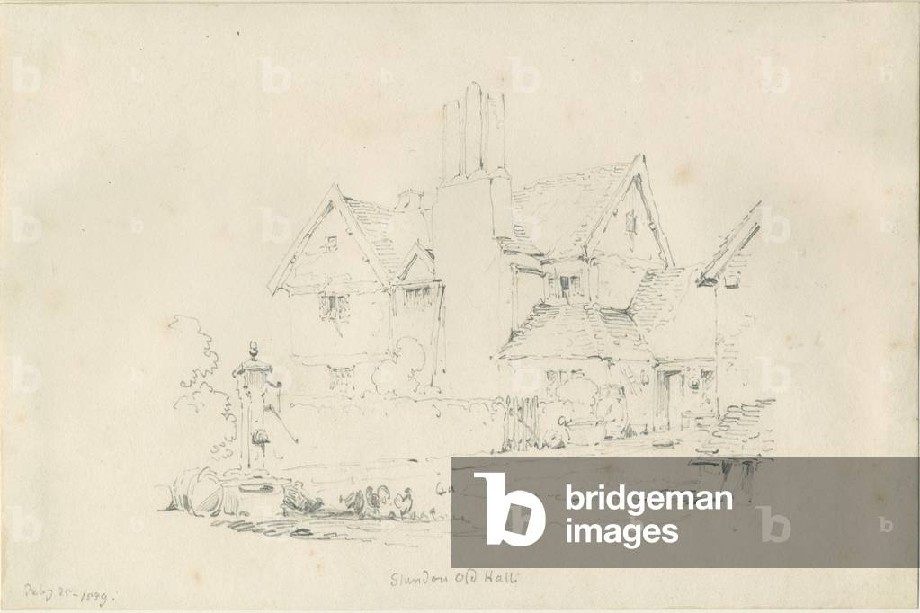 Standon Hall: pencil drawing, 25 Feb 1839 (drawing)