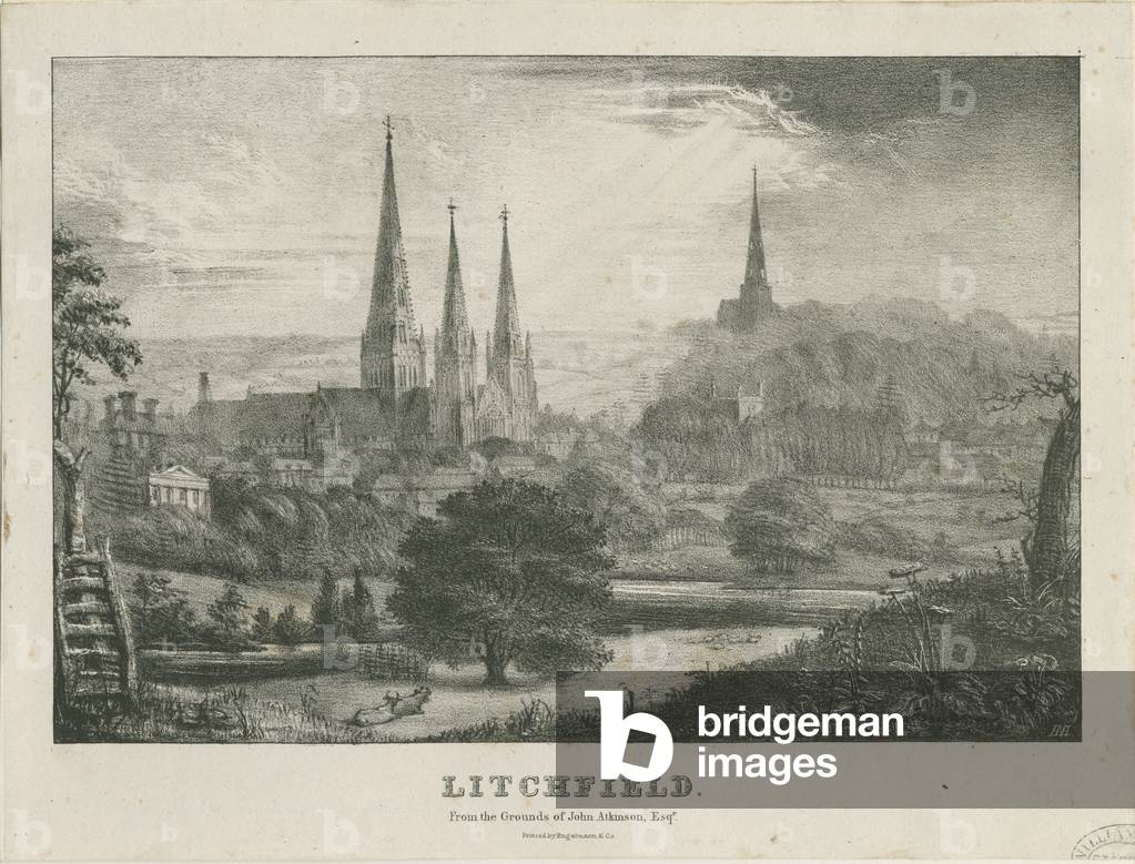 Lichfield - North West View: lithograph, nd [?19th cent] (print)