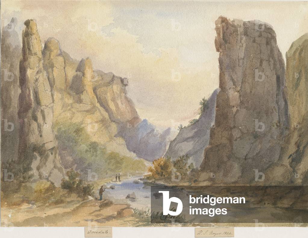 Dovedale - landscape: water colour painting, 1844 (painting)