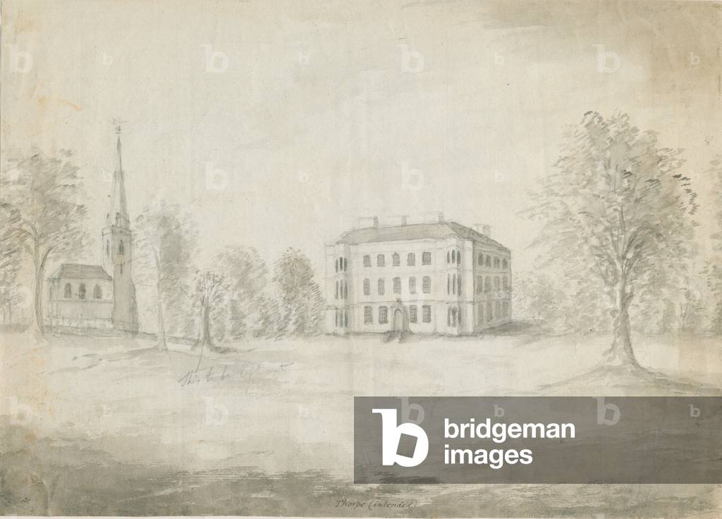Thorpe Constantine Church and Hall: pencil and wash drawing, nd [1762-1802] (drawing)