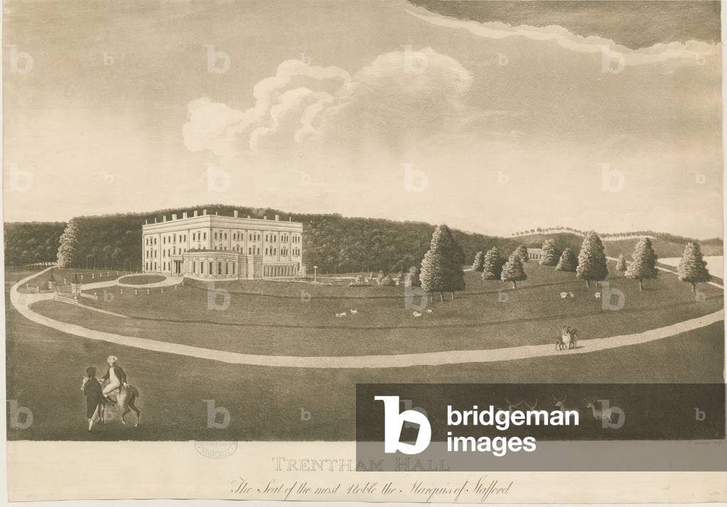 Trentham Hall: aquatint engraving (in brown), nd [c 1825] (print)