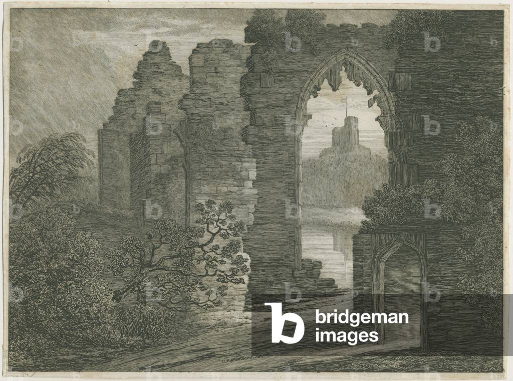 Dudley Castle - The Keep: etching, 1818 (print)