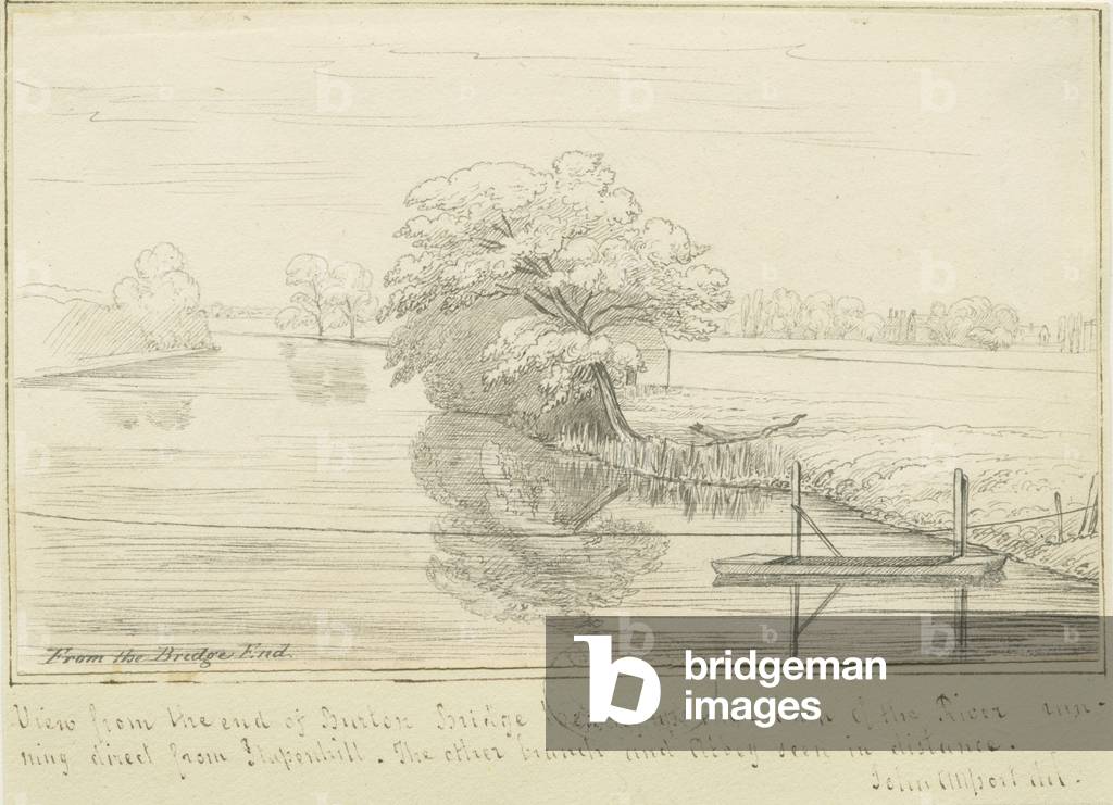 Burton-upon-Trent - Trent river: pen and ink drawing, nd [1799-1854] (drawing)