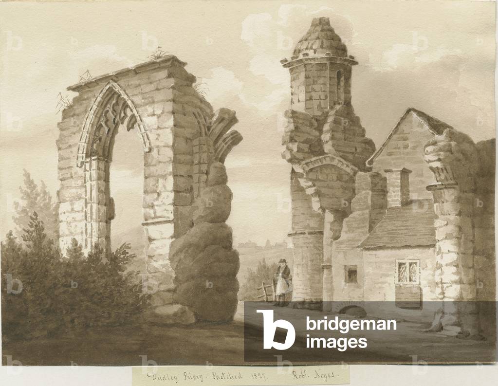 Dudley Priory: sepia wash drawing, 1827 (drawing)