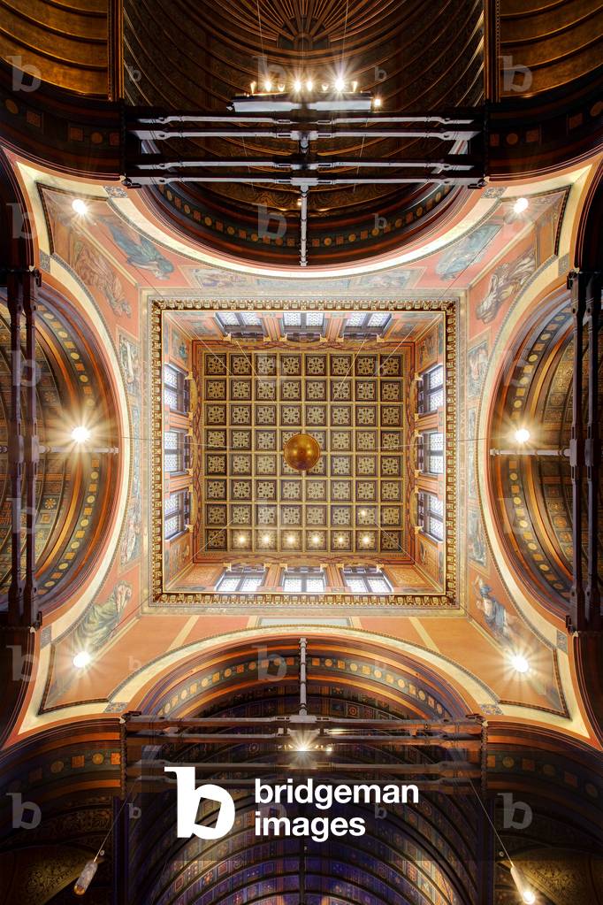 The roof inside Trinity Church, Boston, USA (photo)