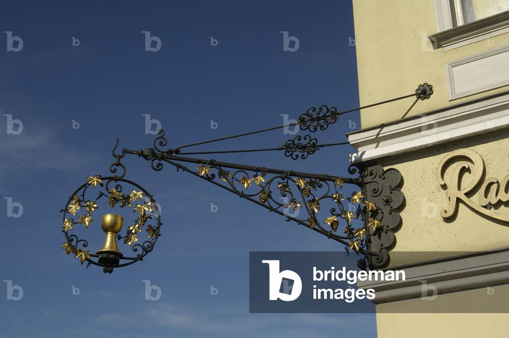 Detail on the exterior of a stube or bar in the Nikolaiviertel, Nikolai Quarter, Berlin (photo)
