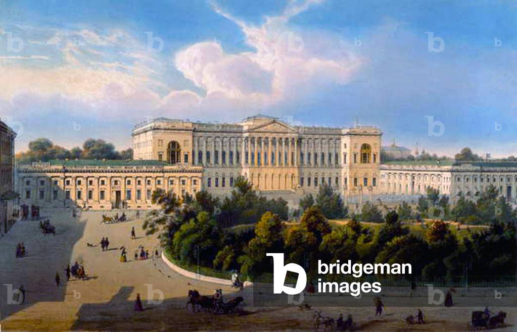 Palace of Grand Duke Mikhail, View from the Square, printed by Schmidt and Chevalier, published by Lemercier, Paris, 1850s (colour litho)