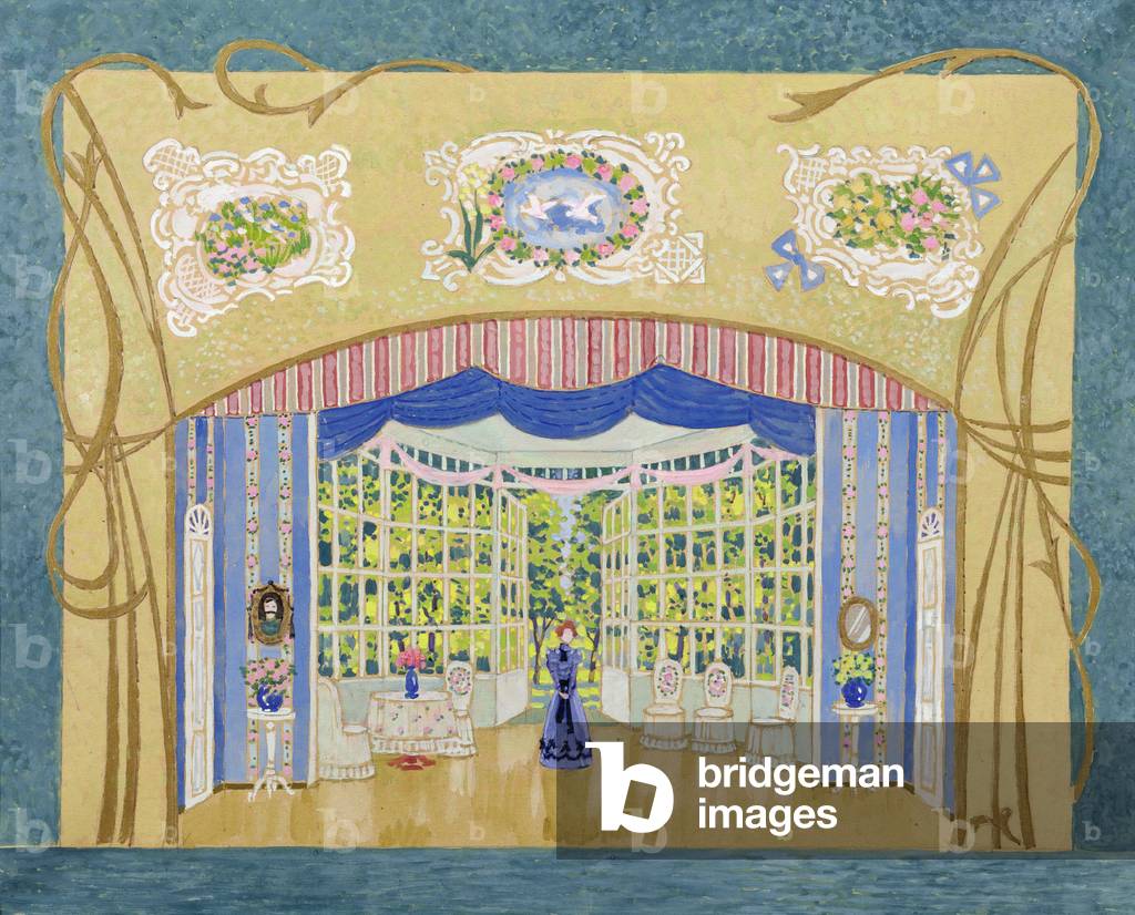 Set design for the play 'The Bear' by Anton Chekhov, 2001 (gouache on paper)
