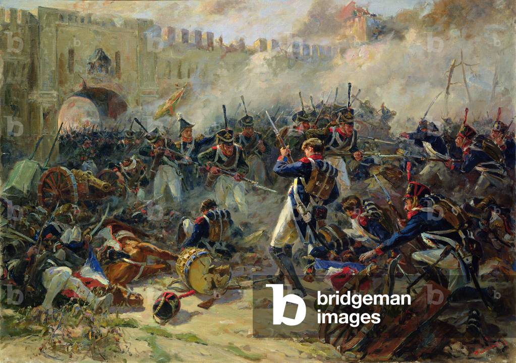 The Battle of Smolensk, Russia, August 1812, 1957 (oil on canvas)