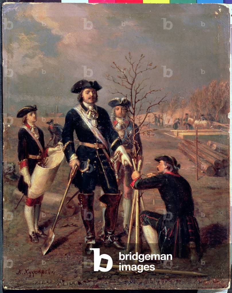 Emperor Peter the Great (1672-1725) at Work (oil on canvas)