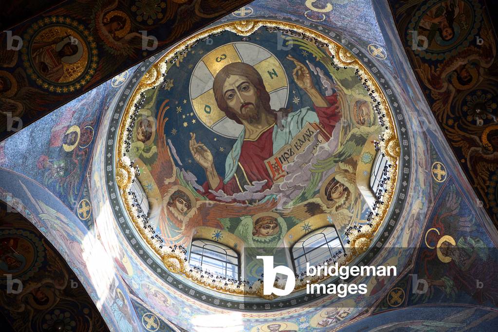 Christ Pantocrator, ceiling of the Church of the Savior on Spilled Blood, St Petersburg, Russia  (photo)