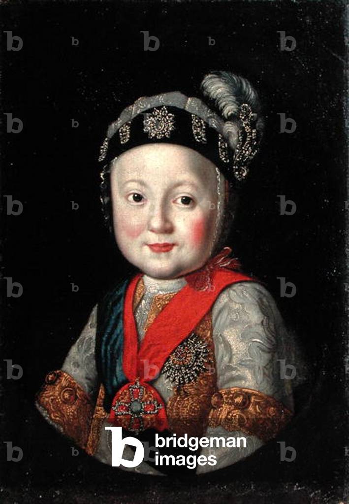 Portrait of Grand Duke Pavel Petrovich as a Child, 2nd half of 18th century (oil on panel)