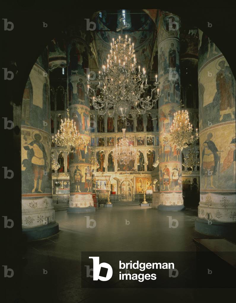Interior showing the wallpaintings and icons, built 1475-79 (photo)