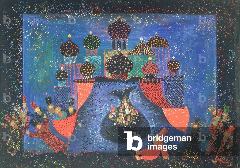 Stage design for the ballet 'The Little Humpbacked Horse' by R. Shchedrin, 1981 (gouache on cardboard)