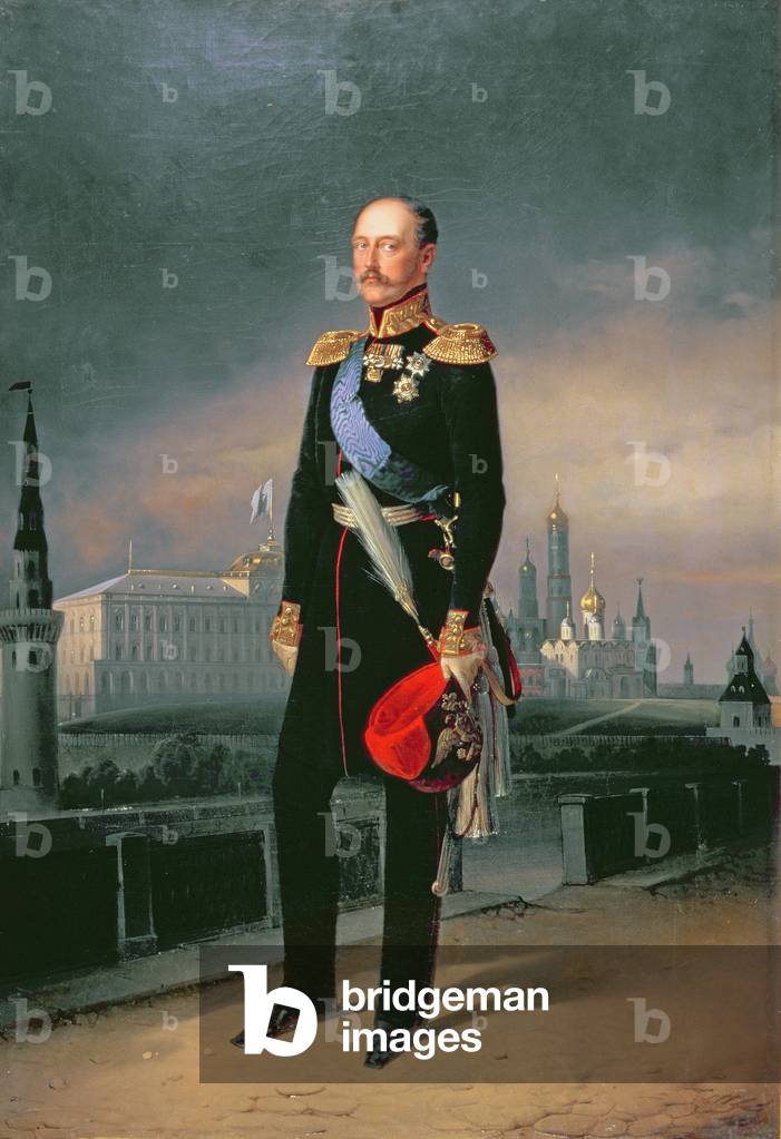 Portrait of Emperor Alexander II (1818-81), 1856 (oil on canvas)