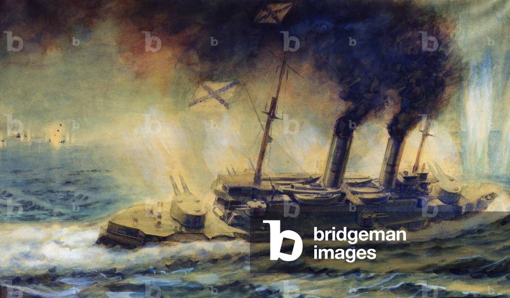 The Battle of the Gulf of Riga, August 1915, 1940 (w/c on paper)