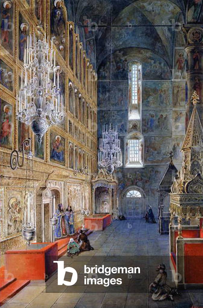 Interior of the Assumption Cathedral of the Moscow Kremlin, 1819 (oil on canvas)
