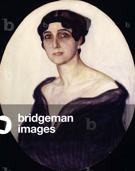 Portrait of the actress Vera Petrovna Fokina (1886-1958), 1910s (oil on board)