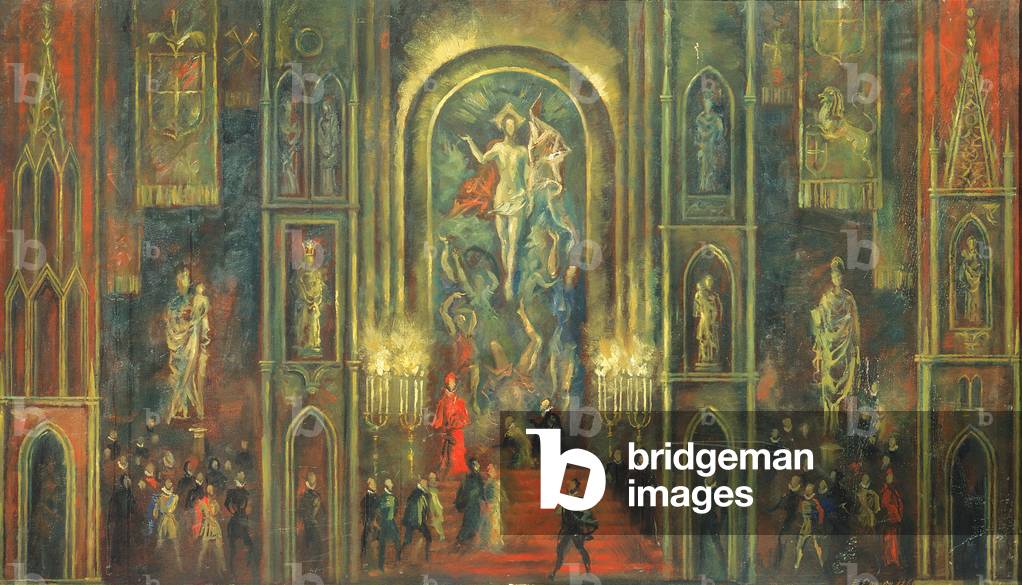 Stage design for the opera 'Don Carlos' by G. Verdi, 1963 (oil on canvas)