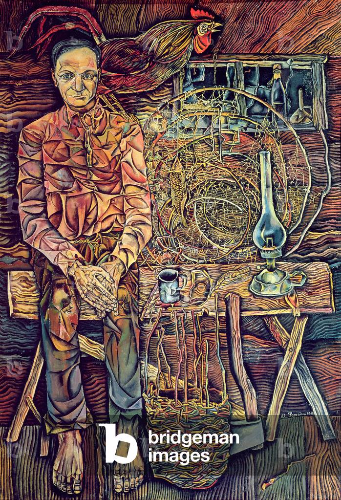 Portrait of the author Andrey Platonov (1889-1951) c.1967 (oil on canvas)
