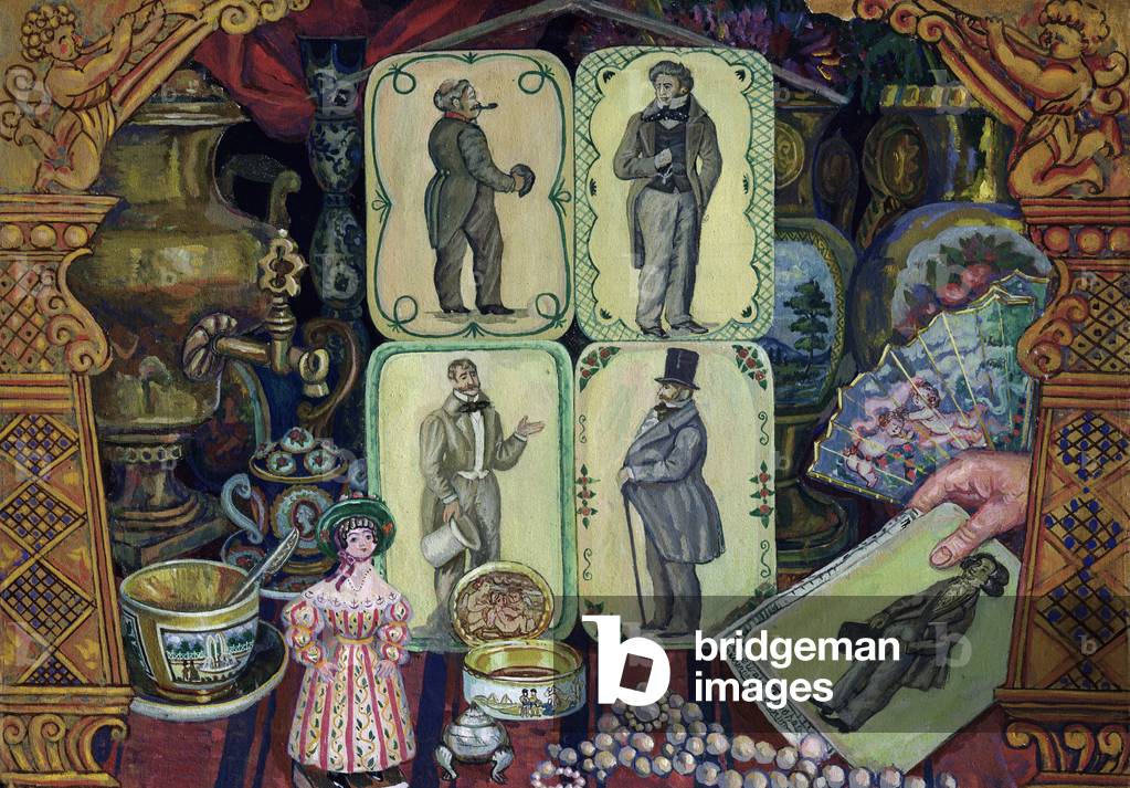 Stage design for Gogol's play 'The Marriage', 1996 (tempera on cardboard)