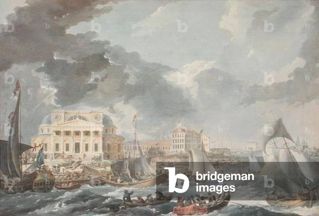 Stock Exchange in St. Petersburg, 1787 (oil on canvas)