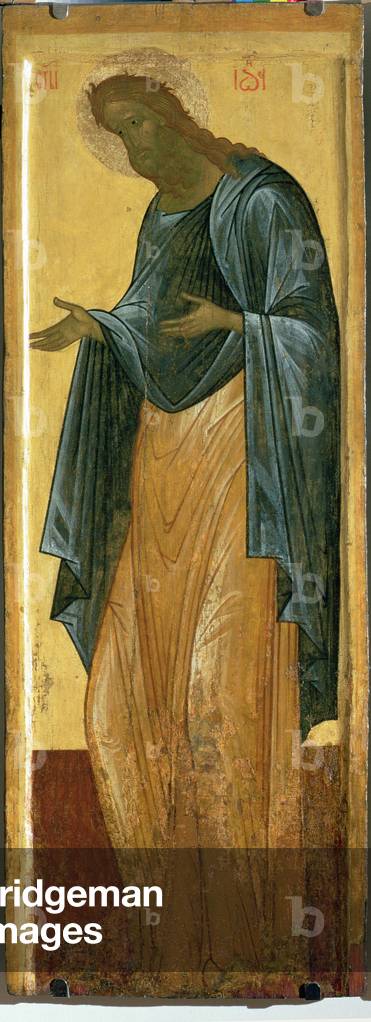 St. John the Forerunner, from the Deisis tier of the Dormition Cathedral in Vladimir (tempera on panel)