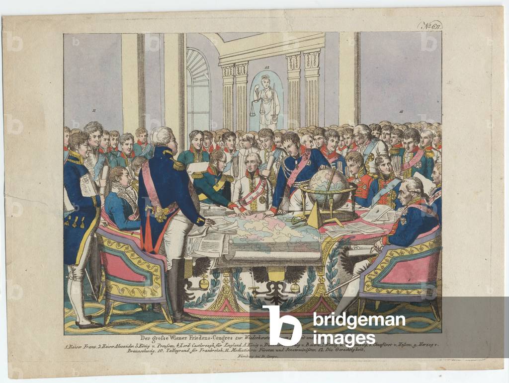 The Congress of Vienna (hand-coloured etching)