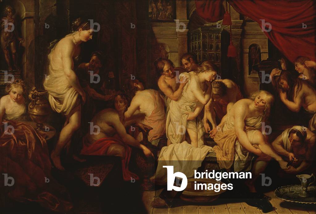 Women bathing (oil on canvas) 