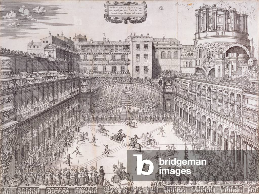 Joust at the Vatican, in the Cortile de Belvedere (engraving)