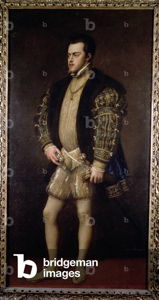 Portrait of Philip II (1527-98) of Spain (oil on canvas)