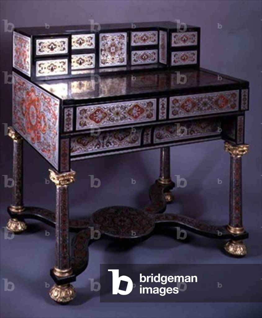 Writing Desk decorated with Boulle-style marquetry of engraved brass inlaid with tortoiseshell, with gilt mounts (brass & tortoiseshell) (see also 77189)