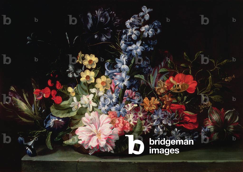 Immagine di Dipinto "Cesto di fiori", 17th Secolo di Jan van den Hecke