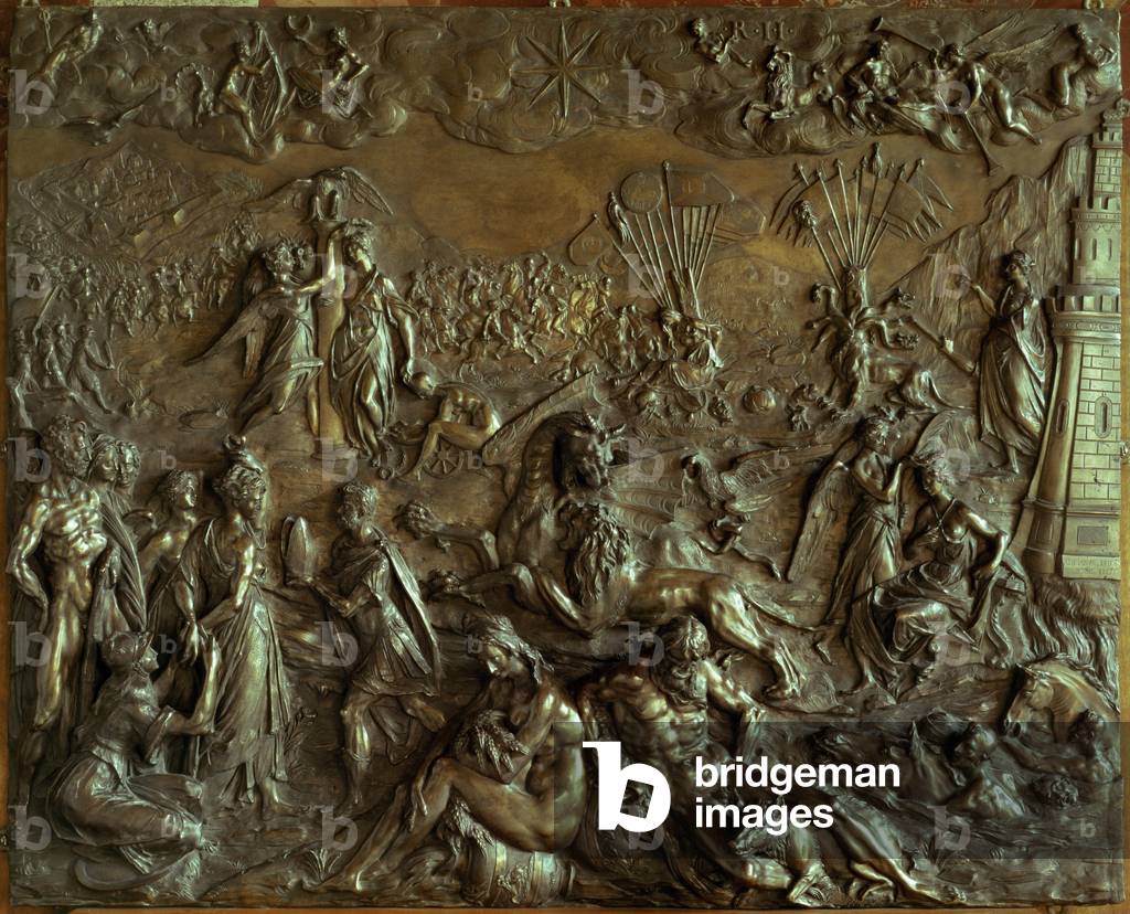 Allegory of the Turkish Siege of 1603, relief plaque by Adriaen de Vries (c.1560-1626) (bronze)