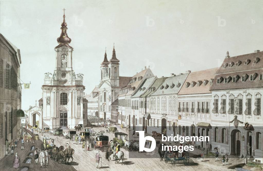 "Die Pfarrkirche und der Friedhof von Fauxbourg", 19. Jahrhundert von Jacob Ziegler
