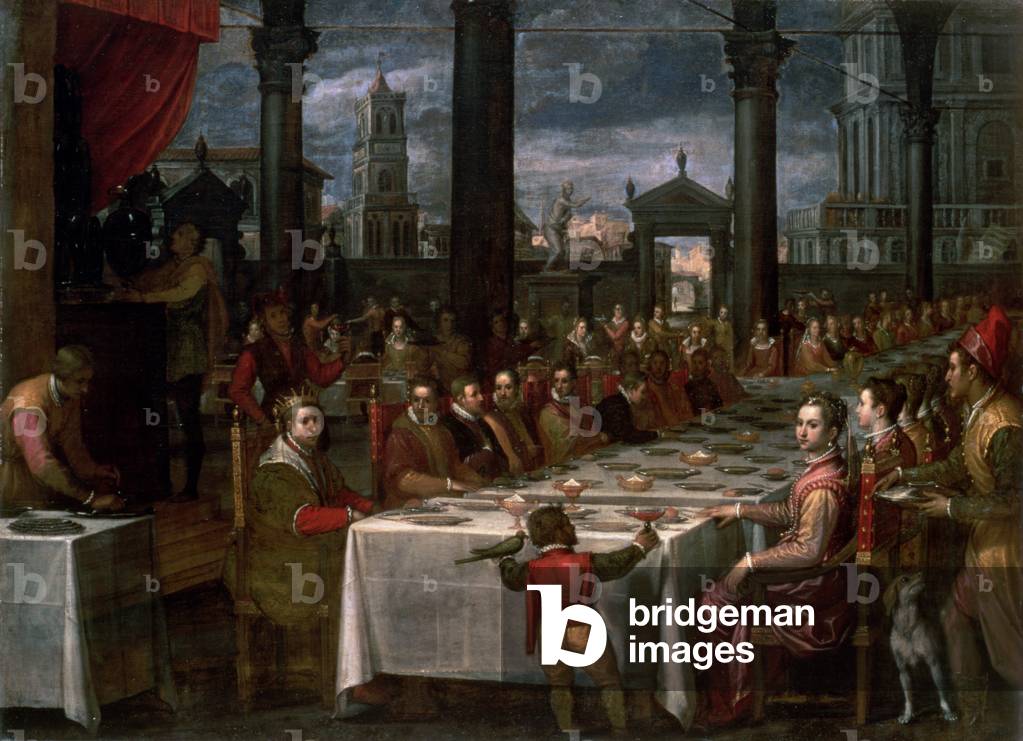 Immagine di Dipinto "Banchetto nuziale del Granduca Ferdinando I di Toscana (1549-1600)", 1590 di Domenico Cre