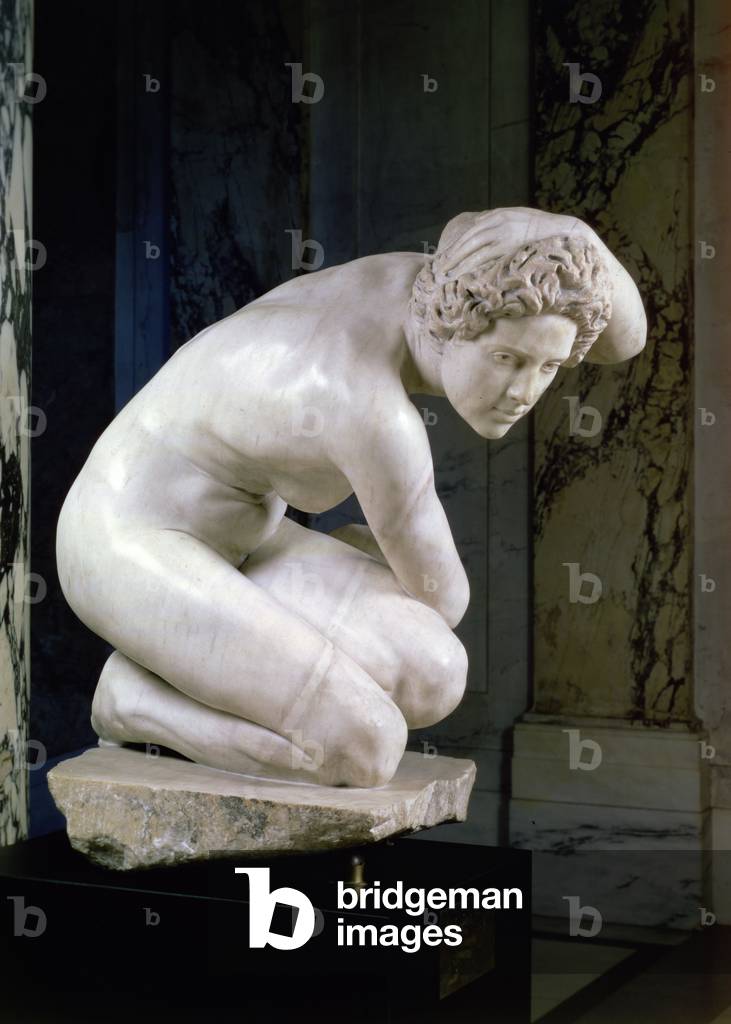 Image of Sculpture depicting Crouching Nude by Max Klinger (1857-1920) (marble), 19th century