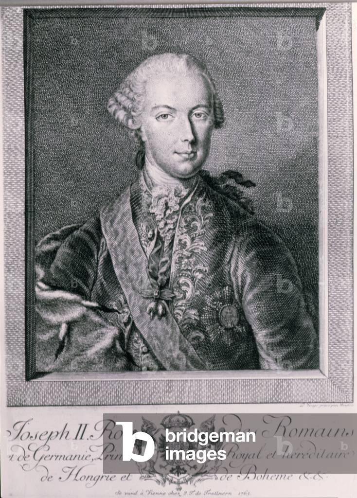 Portrait of Joseph II (1741-90) King of Germany and Holy Roman Emperor, 1763 (engraving)
