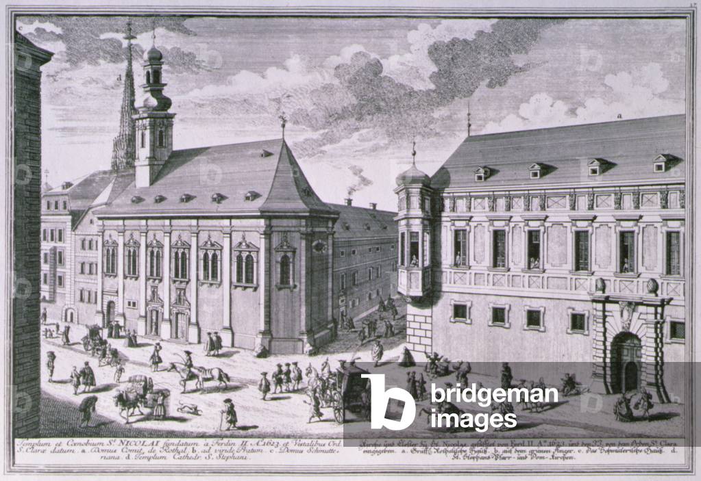 View of the church of St. Nicholas, Vienna (engraving)