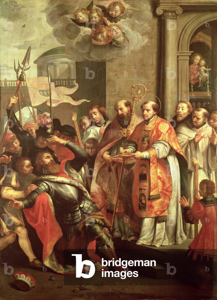 Bild von Gemälde "Der Heilige Bernhard von Clairvaux (1090-1153) und Wilhelm X. (1099-1137) Herzog von Aquitan
