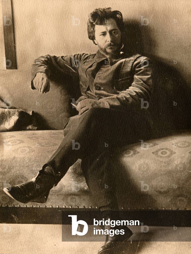 Portrait of the author Leonid Andreyev (b/w photo)